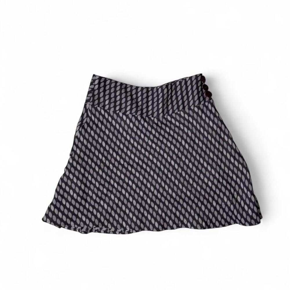 Ann Taylor LOFT Geometric Print A-Line Skirt Size 6 Side Button Detail